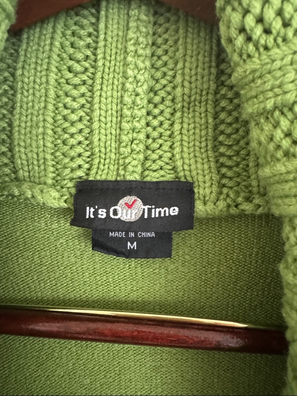 It's Our Time Green Shawl-Collar Button Cardigan - Picture 2 of 4